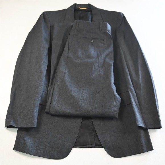 Vtg Kuppenheimer 40L 34x32 Charcoal Gray Wool Mens Jacket‎ Pants Suit